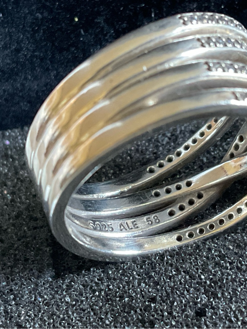 Pandora Silver Bow Pavé Stackable Ring - Silver - Picture 9 of 9